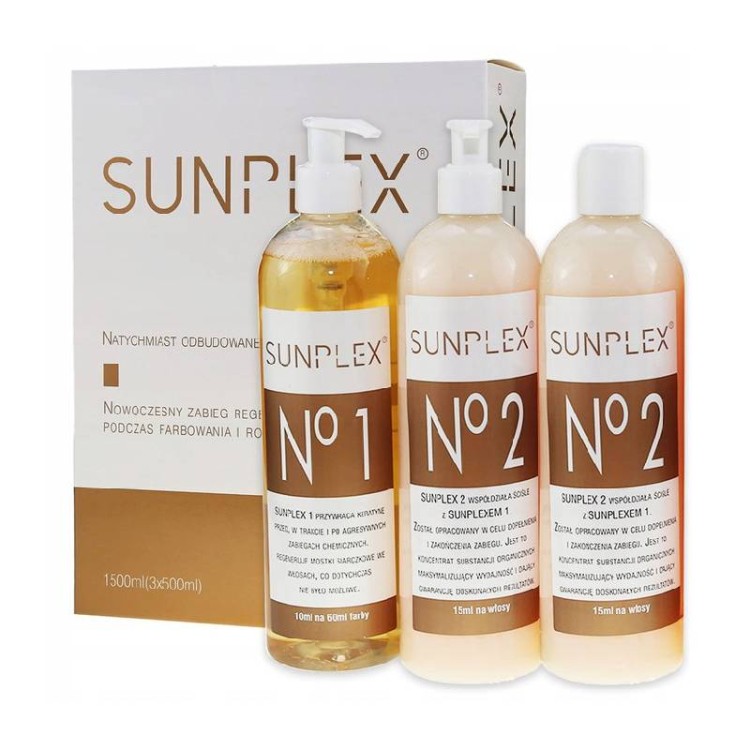 Sunplex Kuracja regenerująca do włosów PLEX 3x500ml.jpg